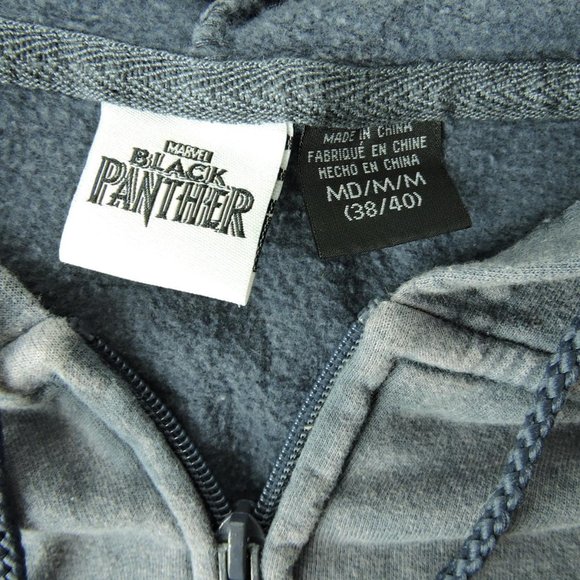 Marvel Black Panther men's hoodie full zip sweatshirt gray graphic print - Picture 7 of 10